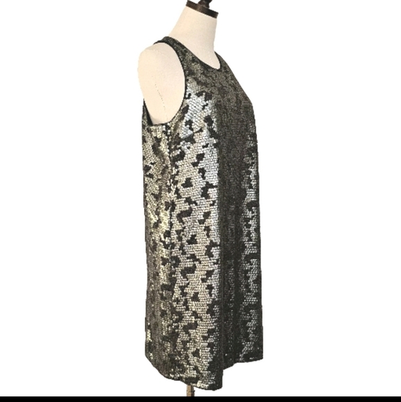 Laundry Gray Sequin Sleeveless Sparkly Cocktail Party Evening Short Dress, M - Picture 2 of 13